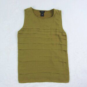 Ann Taylor Factory Green Ruffled Sleeveless Blouse Size XS